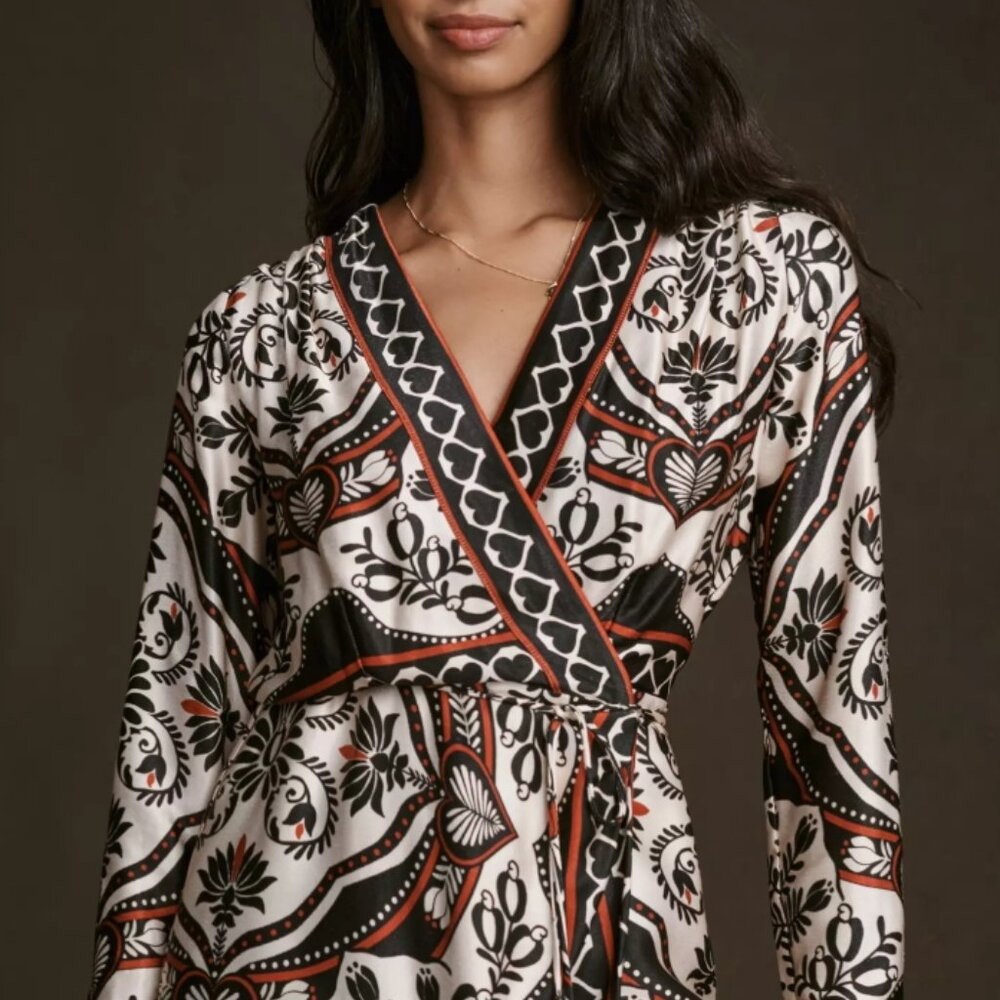 NWOT Farm Rio Passion Scarf Wrap Mini Dress XXS $215 - Picture 5 of 15